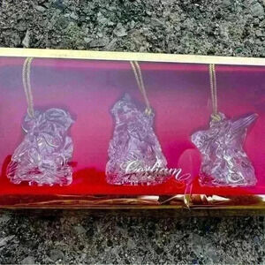 Gorham Crystal Holiday Birds Ornaments, Boxed Set of 3 Made In Germany